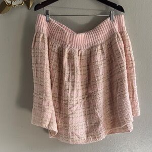 Soft Pink Knit A-Line Skirt